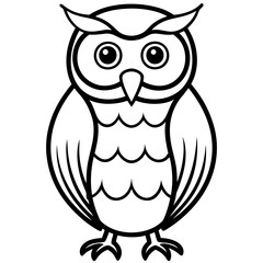 Modern Owl Line Drawing