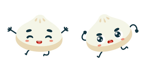 Set Mascot images of the Cute Dumpling