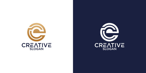 letter e monogram logo vector design