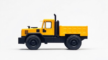 Fototapeta premium Vibrant Yellow Construction Vehicle with Black Cab for Construction Industry Use