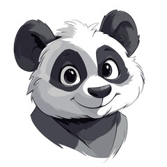 	Cute panda face cartoon vector illustration