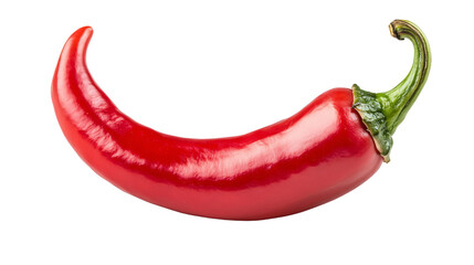 Vibrant Red Chili Pepper on White Background for Food Concepts