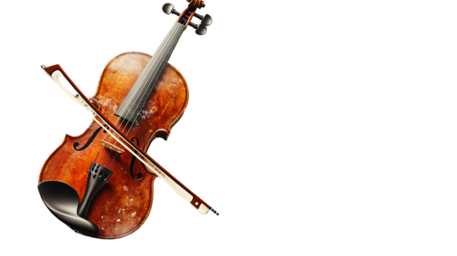 Elegant Artistic Representation of Classic Violin and Bow