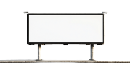 Professional Blank Advertising Billboard Mockup Isolated on White Background