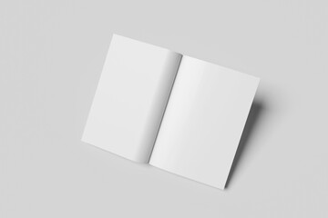 Blank A4 color open page magazine or brochure 3D mockup