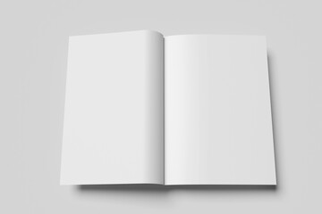 Blank A4 color open page magazine or brochure 3D mockup