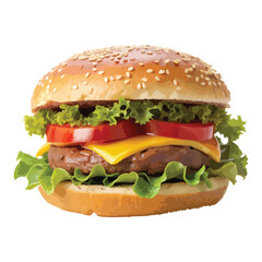 A Juicy Hamburger on a Clean Background