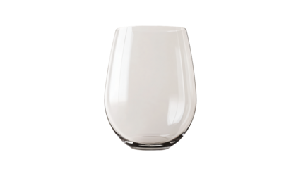 Elegant Empty Stemless Wine Glass Mockup on White Background