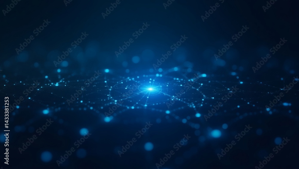Aufkleber A network of interconnected lights creating a mesmerizing and abstract visual. The image evokes a sense of futuristic technology and digital connectivity