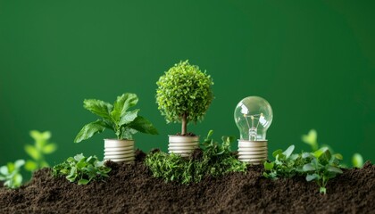 Greenery growing in metal containers