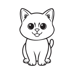 Obraz premium Cat line art vector and cat silhouette design or Black cat vector and line art design.