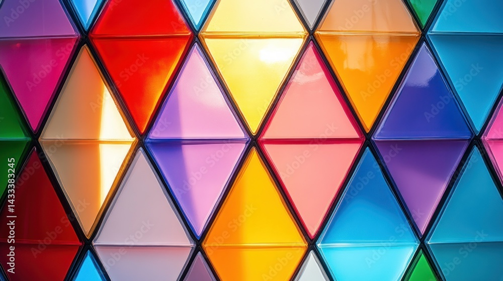 Aufkleber colorful triangular pattern composed of many different bright colors