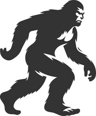 Vector silhouette of a bigfoot