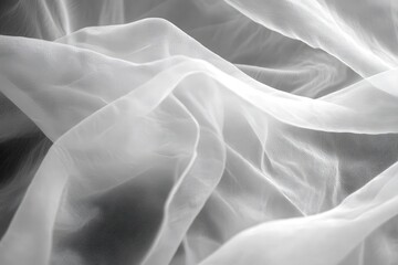 Obraz premium A delicate, translucent fabric's flowing, soft texture.