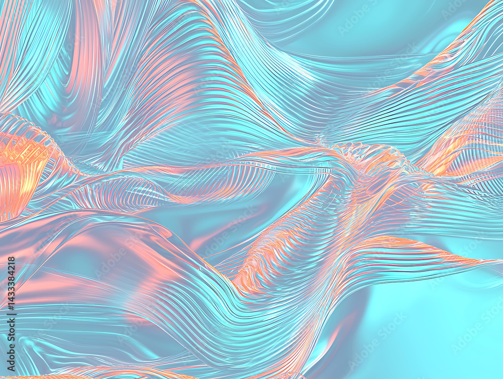 Poster vibrant abstract geometric textures digital art colorful background. fluid motion abstract art digit