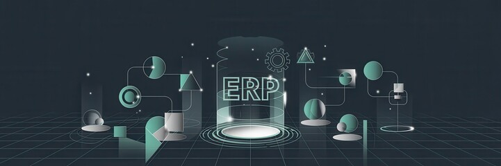 Modern enterprise resource planning system illustration
