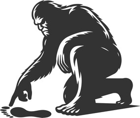 Vector silhouette of a bigfoot