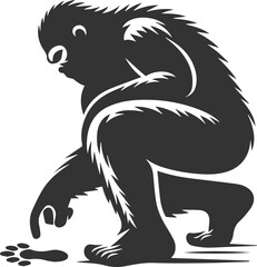 Naklejka premium Vector silhouette of a bigfoot