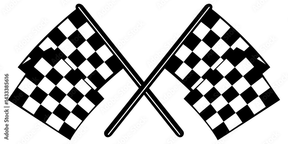 Poster Racing flags, vector. The flags are depicted in a simple, bold style.