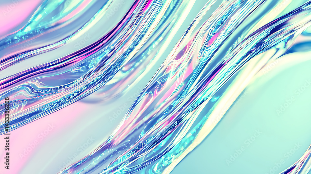 Poster vibrant abstract geometric textures digital art colorful background. fluid motion abstract art digit
