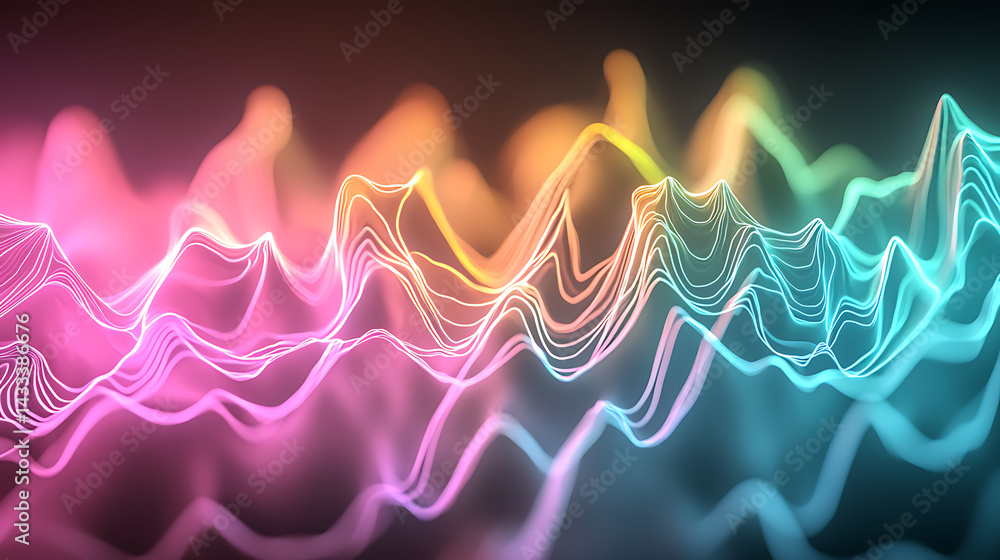 Poster vibrant abstract geometric textures digital art colorful background. fluid motion abstract art digit