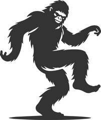 Vector silhouette of a bigfoot
