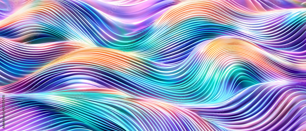 Poster vibrant abstract geometric textures digital art colorful background. fluid motion abstract art digit