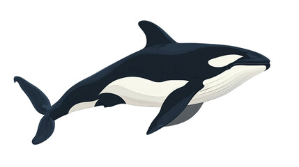 Fototapeta premium Majestic Wild Whale Animal Isolated on White Background - Stock Photo