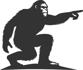 Vector silhouette of a bigfoot