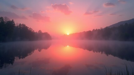 Obraz premium Morning Serenity: Reflections of Dawn