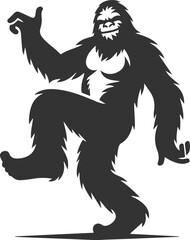 Vector silhouette of a bigfoot