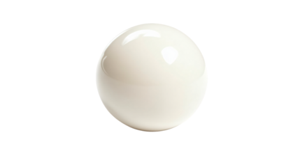 White Billiard Ball Close-Up Isolated on Black Background