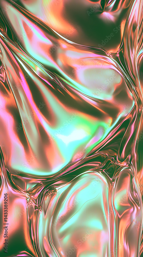 Poster vibrant abstract geometric textures digital art colorful background. fluid motion abstract art digit