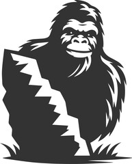 Vector silhouette of a bigfoot
