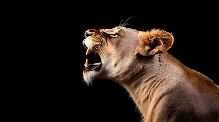 Roaring Lioness Profile Portrait