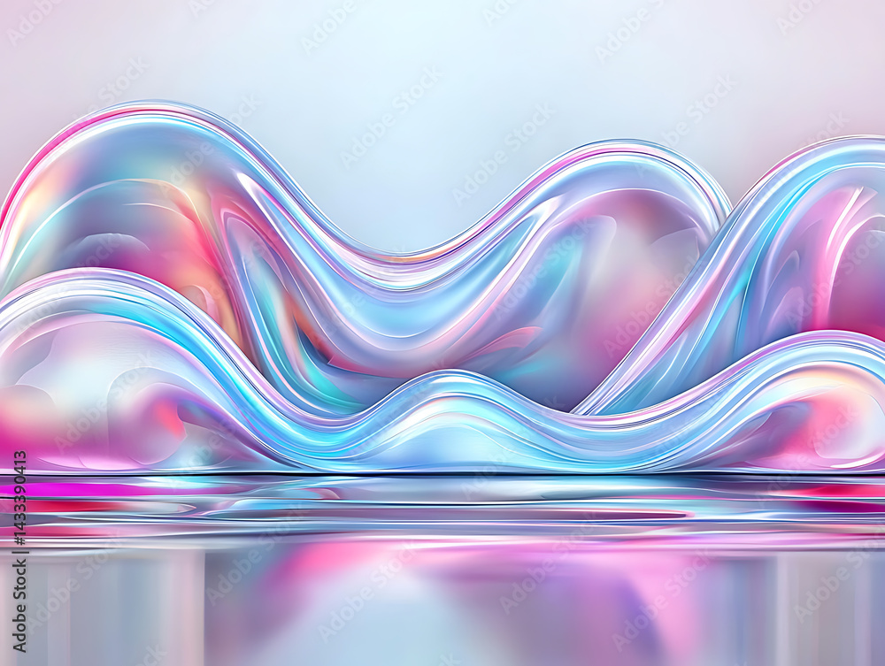 Poster vibrant abstract geometric textures digital art colorful background. fluid motion abstract art digit