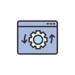 Online setting colored icons, minimalist vector illustration ,simple transparent graphic element .Isolated on white background