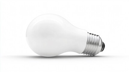 Bright White Background Close-up Light Bulb Illuminates in Professional Setting