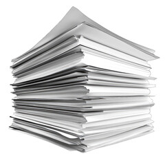 A neat stack of blank sheets of paper is placed on a dark surface, highlighting the crisp and clean appearance of the unused sheets under bright