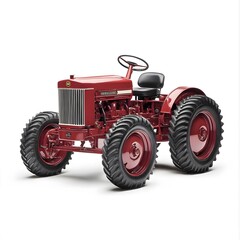 Obraz premium Classic Red Farm Tractor Studio Shot.