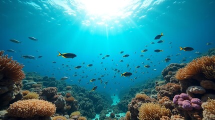 Naklejka premium Oceanic Wonderland: Exploring the Depths of Marine Life