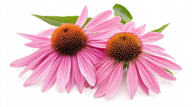 Echinacea Flowers Isolated on White Background for Herbal Medicine and Natural Remedies