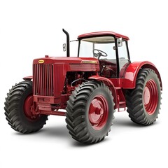 Obraz premium Red Vintage Tractor with Studio Shot. (2)