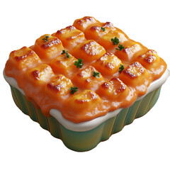 Gourmet Baked Potato Casserole with Creamy Cheese Sauce and Parsley Garnish