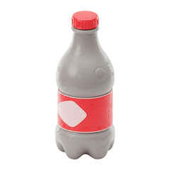 3D Model of Classic Cola Glass Bottle with Red Label and Cap