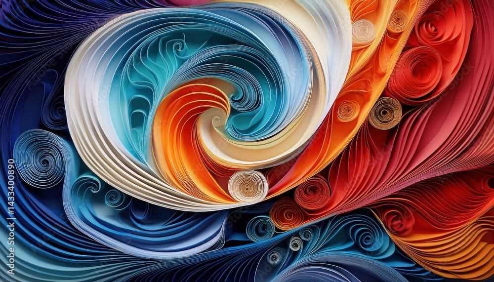 Aufkleber dynamic colorful swirls abstract art digital creation vibrant environment artistic perspective visua