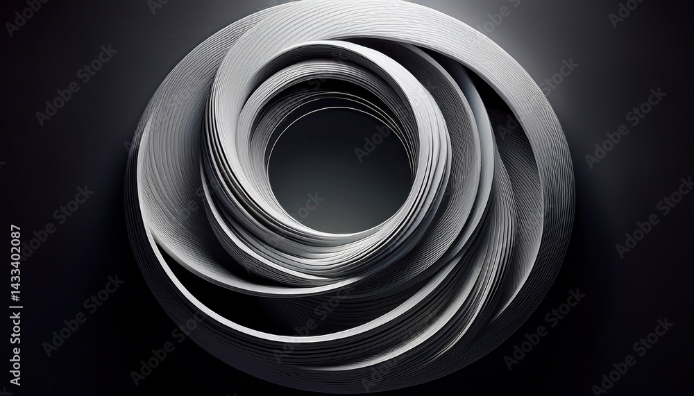 Poster dynamic spiral design modern studio graphic artwork minimalist environment close-up view abstract co