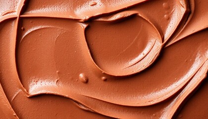 Chocolate frosting texture close-up