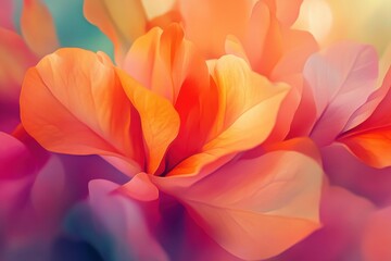 A close-up of a soft, orange flower with delicate petals