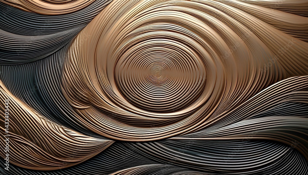 Poster dynamic swirling metallic texture abstract art digital creation modern design close-up visual depth